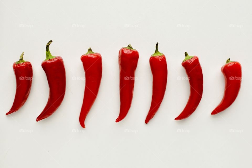 Studio shot of red chili pepper
