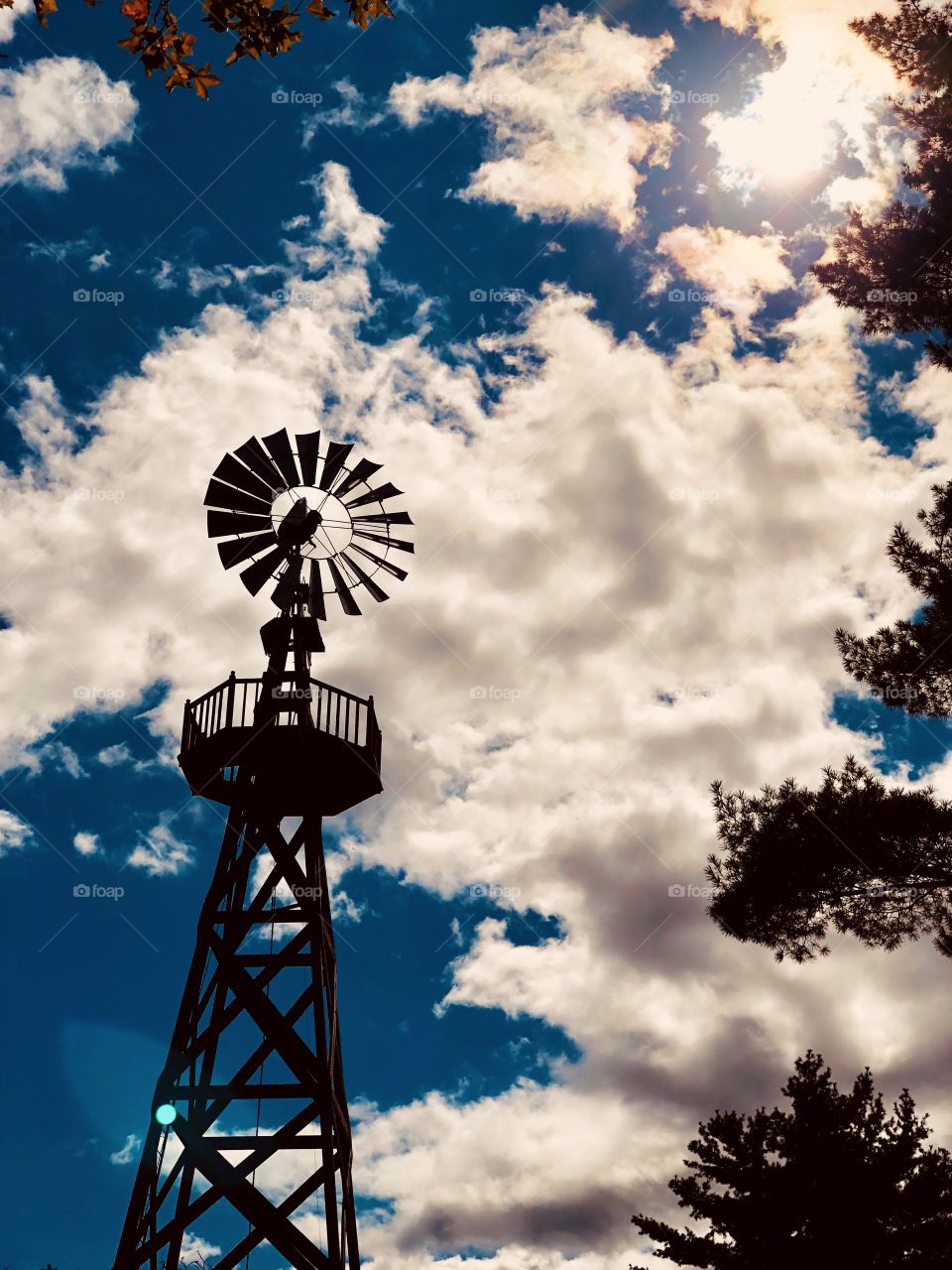 Silhouette Of A Windmill In The Sky, Silhouette Of A Windmill, On A Farm, New York Farms, Windmills In New York, Teddy Roosevelt’s Farm, Theodore Roosevelt’s Home, Silhouette In The Sky