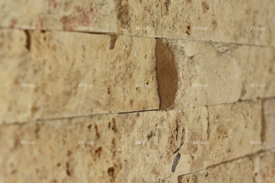 Detail of cream colored bricks