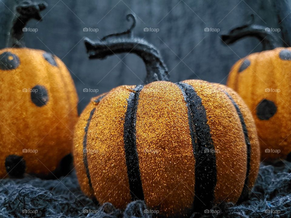 Halloween  glitter pumpkin decorations