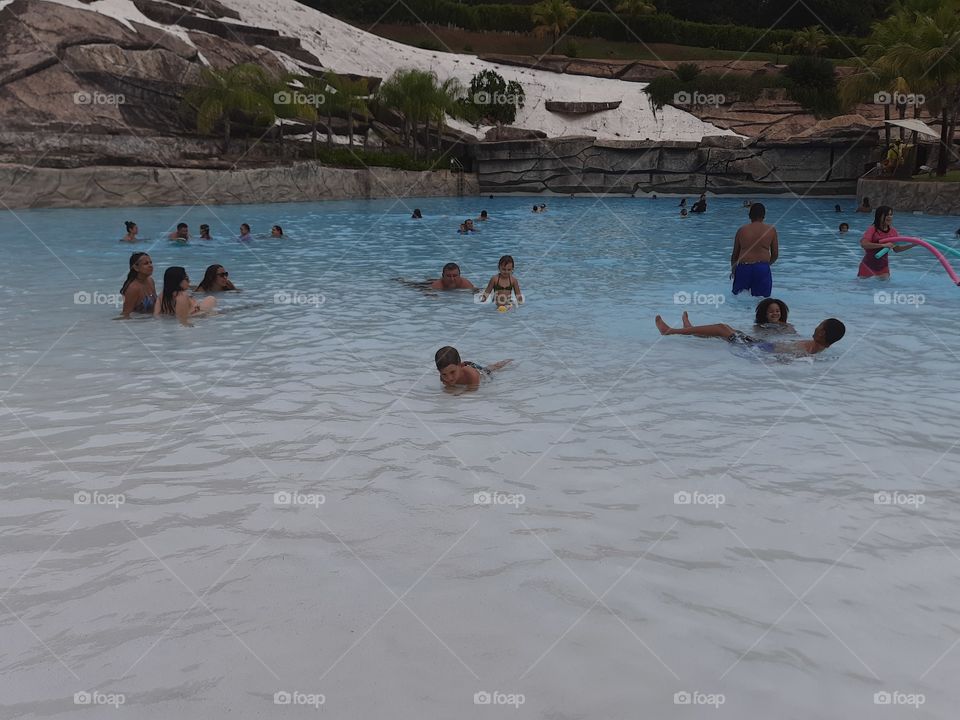 trees nature and artificial beach Aguas Quentes