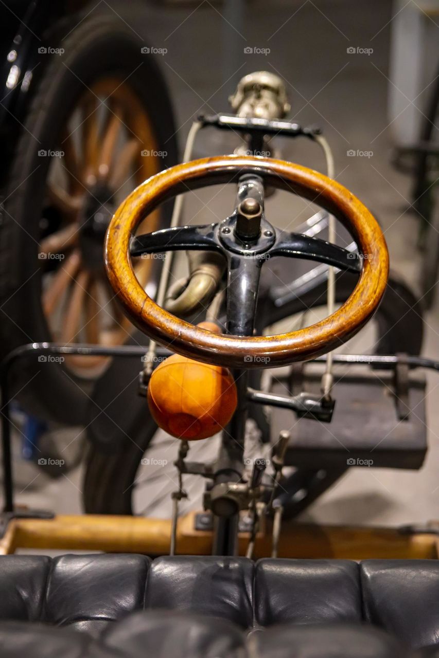 Retro - Car steering wheel