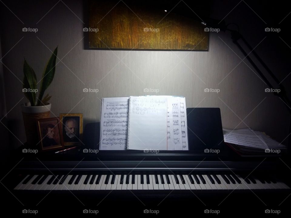 piano in the dark
