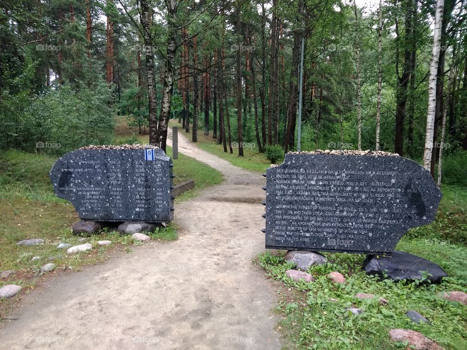 The tragic history of the Jewish people who suffered from fascism. Monuments are located in Latvia in Riga