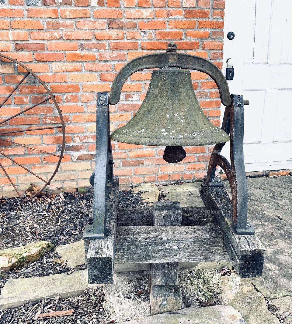 An original school bell, for a school that was built in 1869.  Midwest or southwest, a school always needs a bell. 