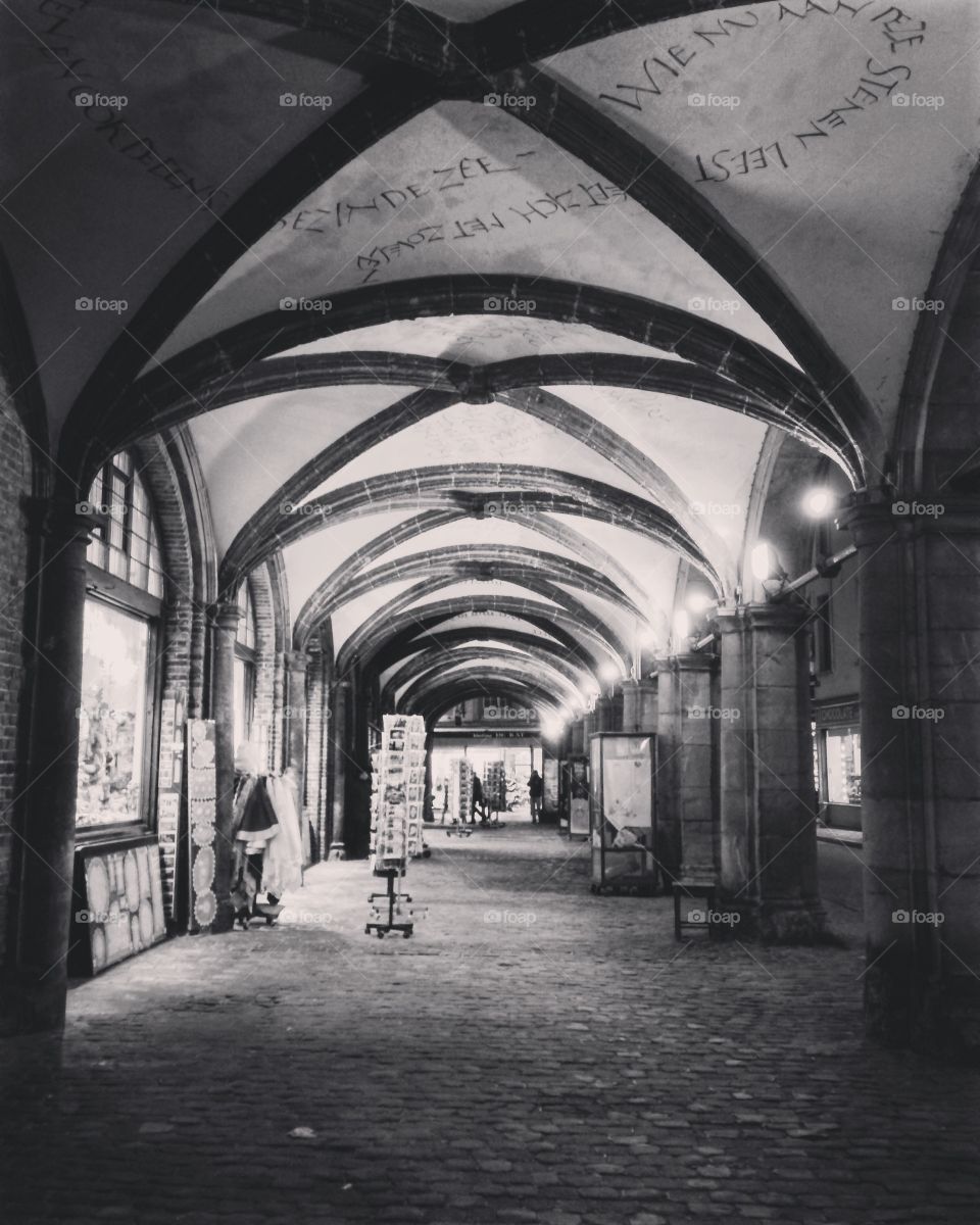 Arches and Cobblestone. Brugge is known for its history and charm. Take a walk through these arches and on the cobblestone, and you'll why. 