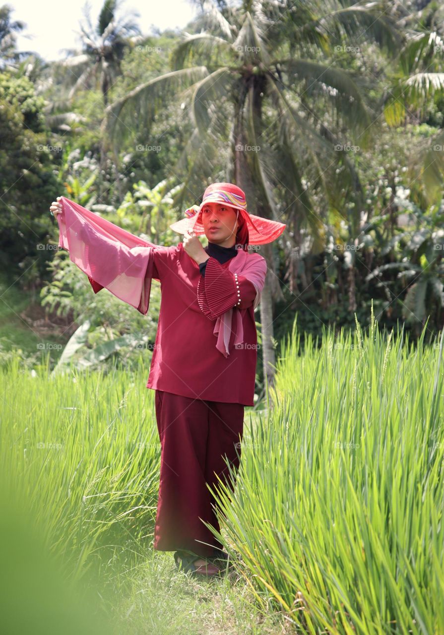 standing in field