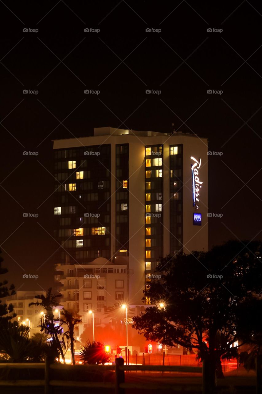 Radisson Blu Hotel at night