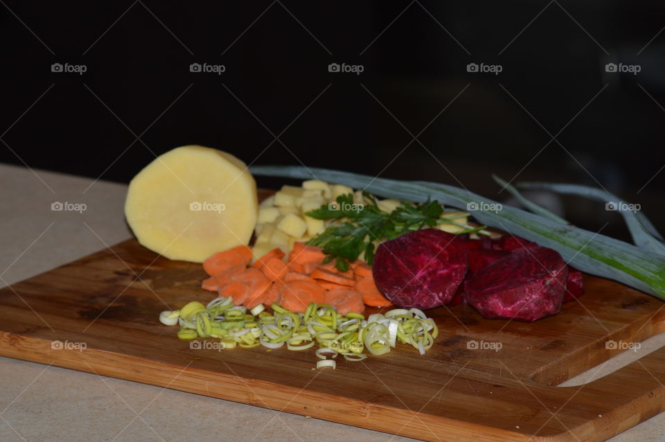 vegetables and spices to prepare a soup