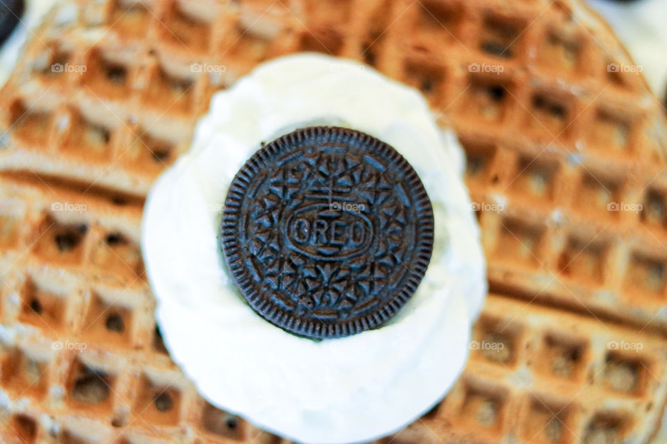 Oreo waffles- closeup 