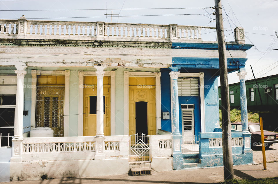 old vintage colorful buildings in cuba