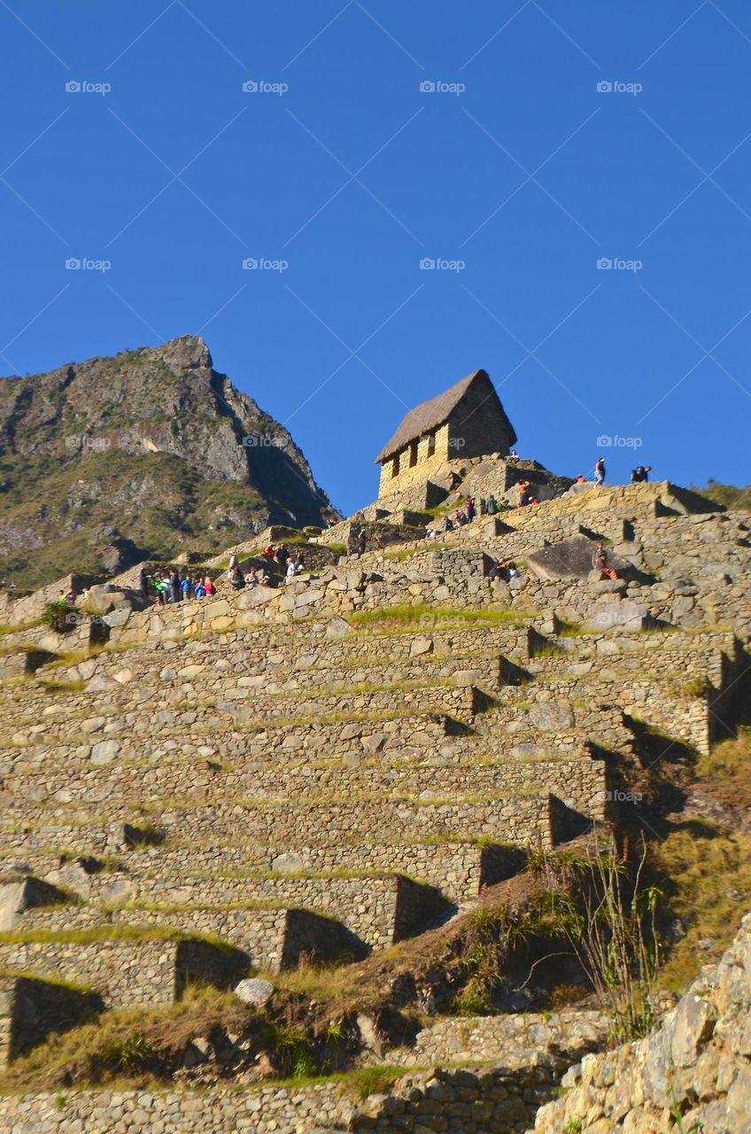 Architectural marvels of Inca civilization in Machu Picchu archaeological and cultural site in Peru. 