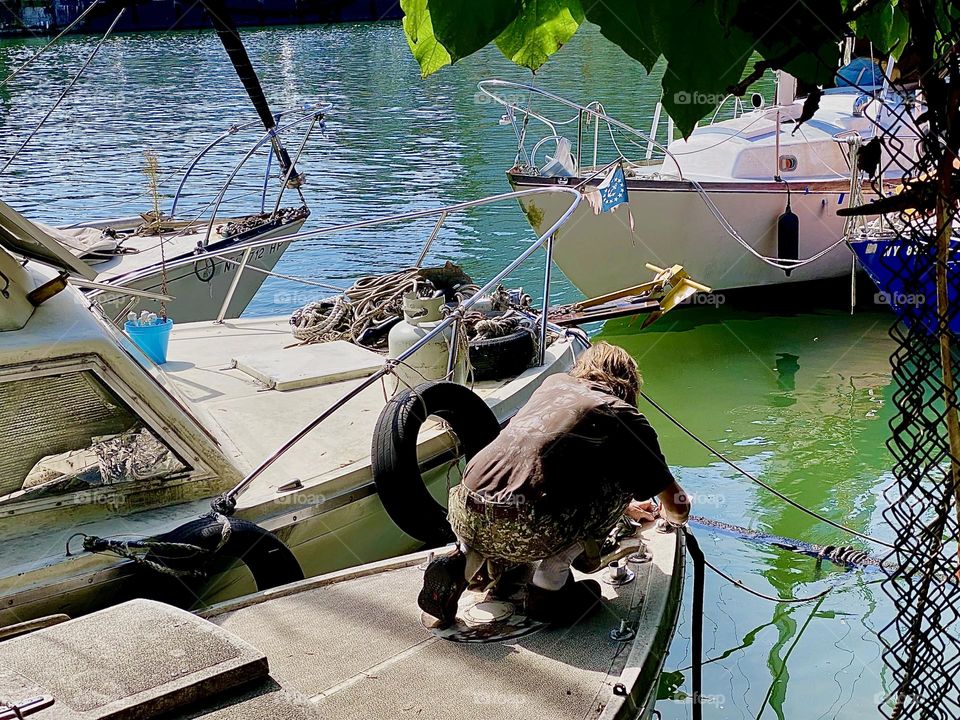Something on the boat needs attention ? My longtime partner and friend “Timothy Trespas” will hop to it and fix it without delay here at “Newtown Creek” by the “Pulaski Bridge” in LIC, Queens. 2023. Hypnotic Productions