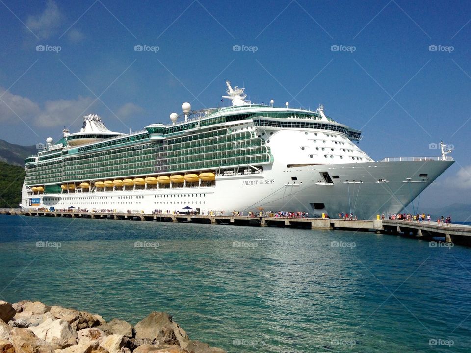 Liberty of the Seas. Took this last month while docked in Labadee a private island in Haiti owned by Royal Caribbean 