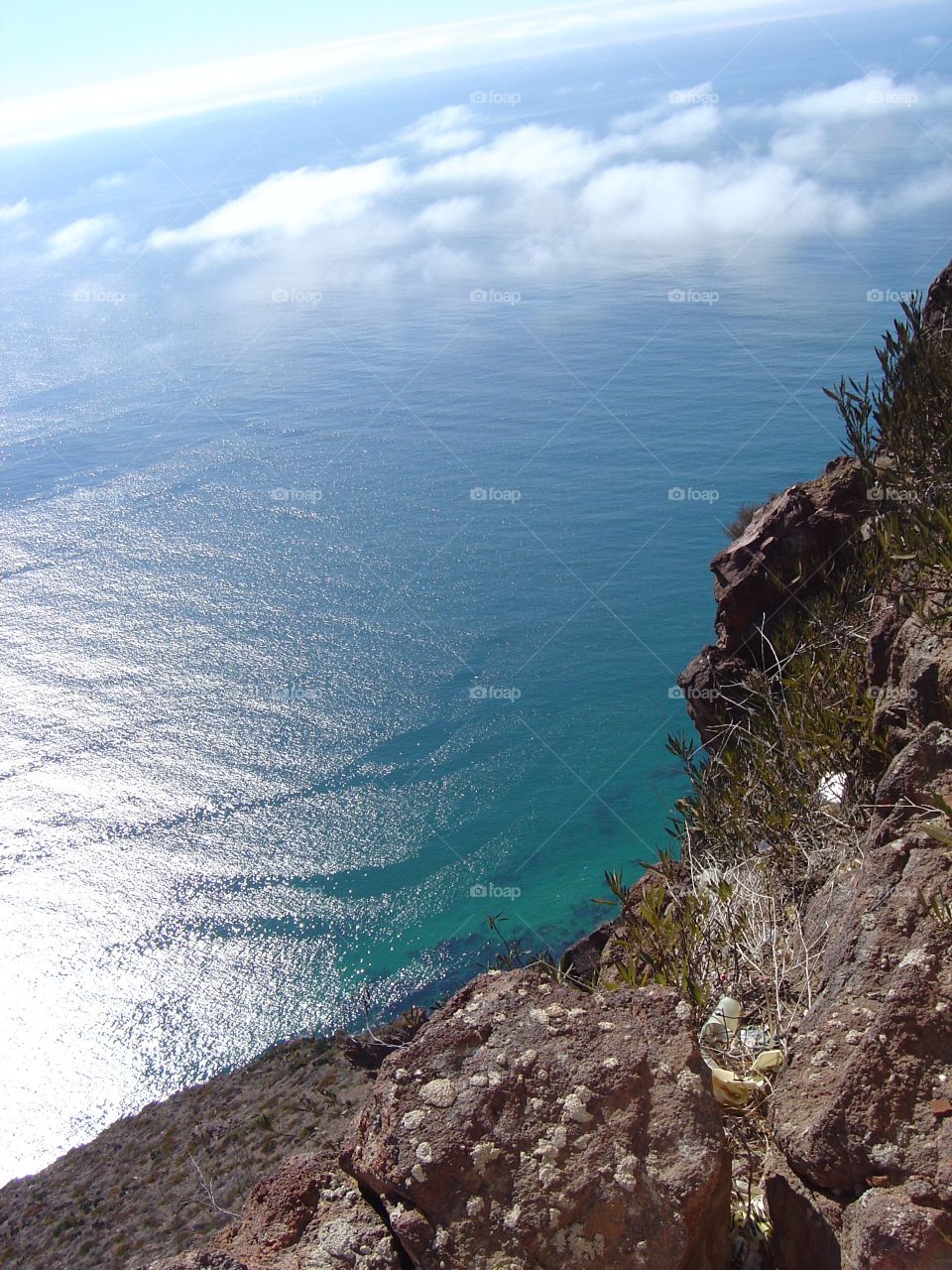 Scenic view of rocky coastline