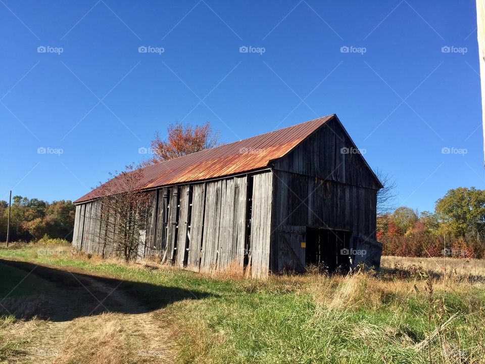 Rustic tin top roof barn 