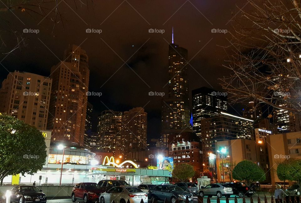 City, Light, Skyscraper, Building, Evening