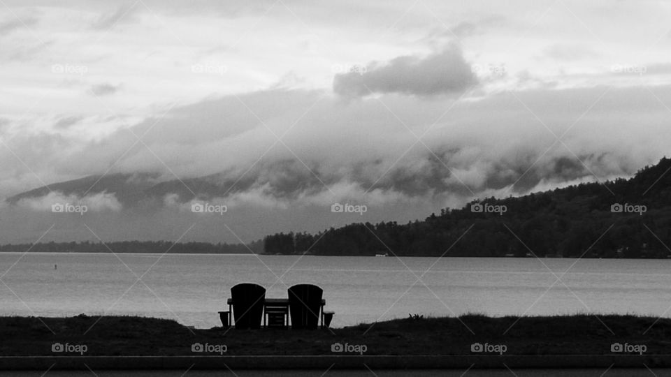 Empty chair at sea side