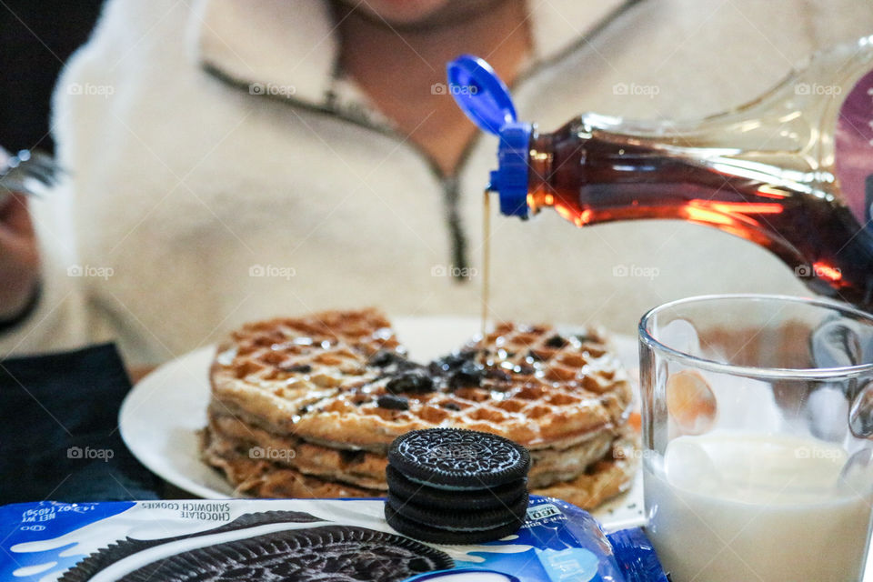 Cookies and waffles for breakfast- thanks Oreo! 