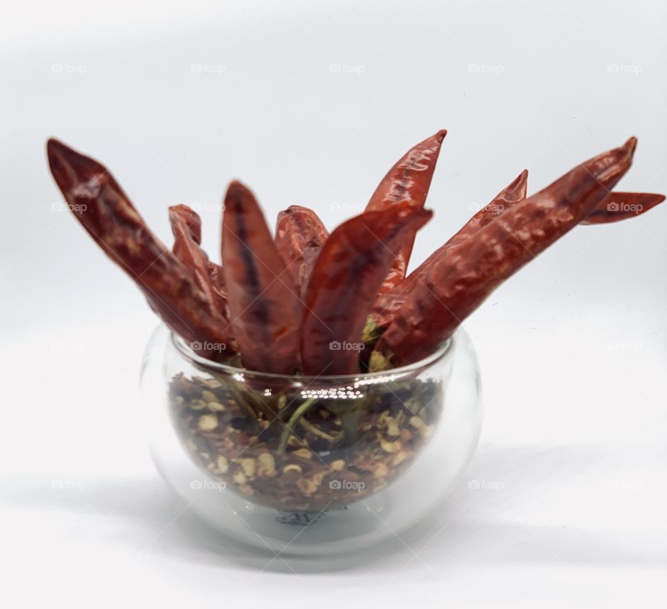 Dried chillies in chilli  flakes 🌶