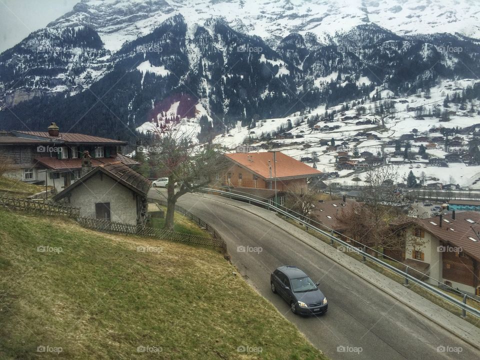 Driving through the mountains 