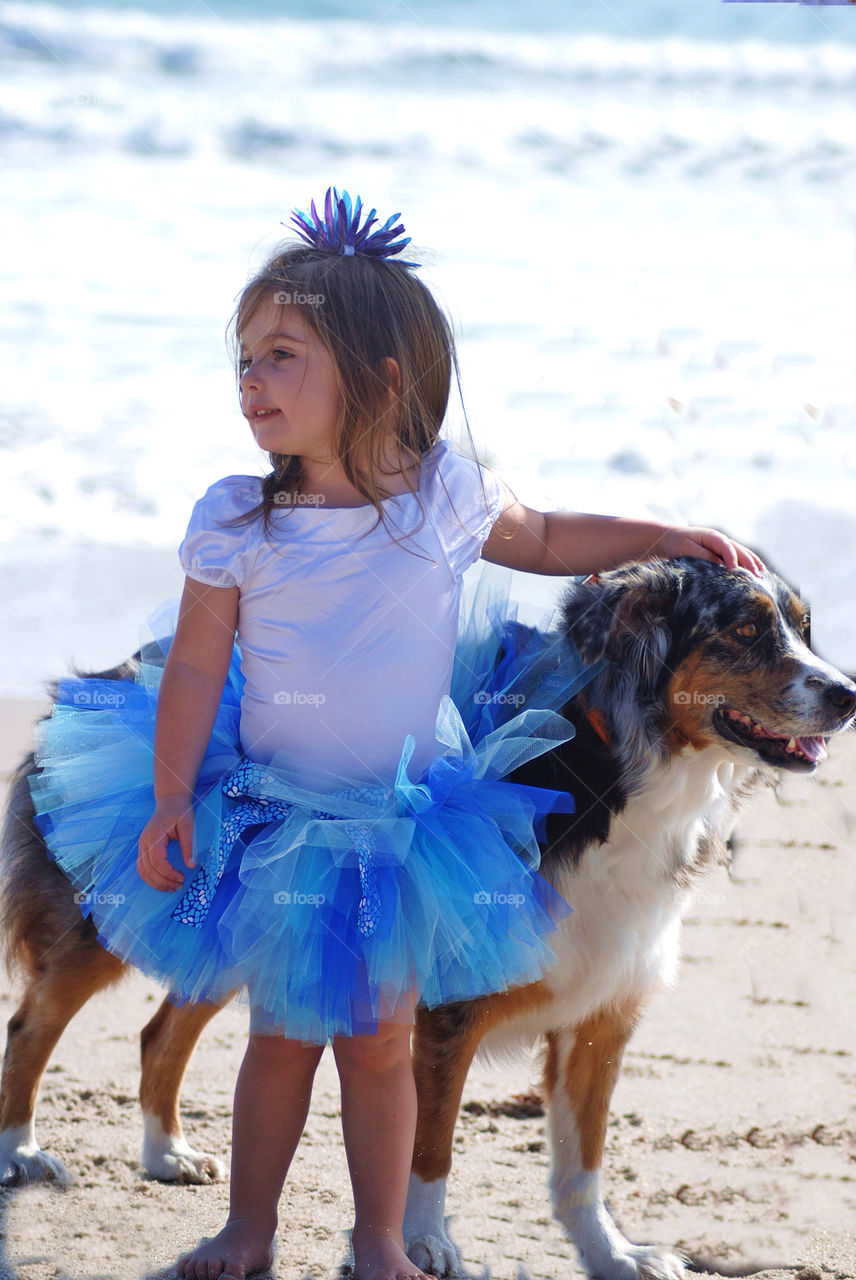 Child with dog