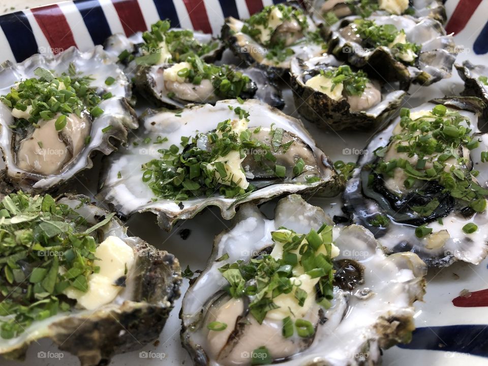 Oysters with herbs