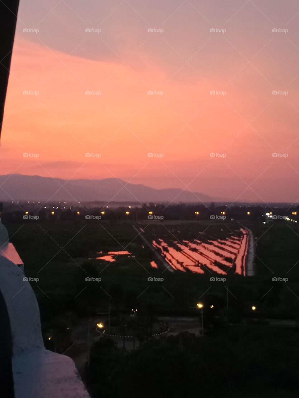 Balcony sunset view