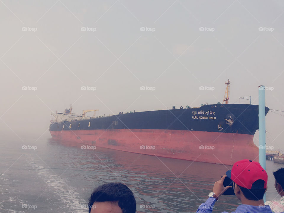 Cargo vessel near Mumbai's costal area