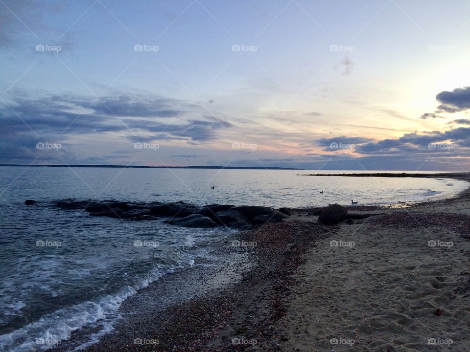 Falmouth Massachusetts Beach at Sunset 
