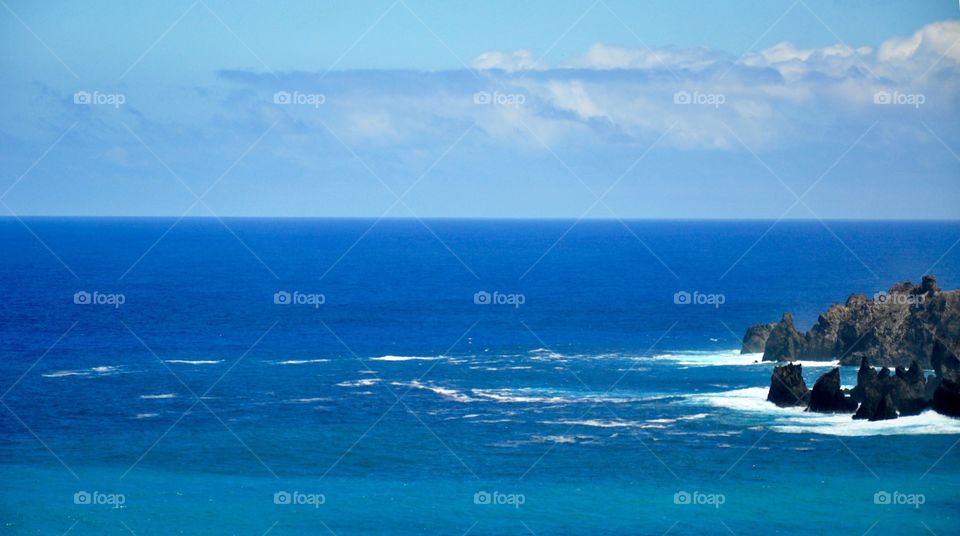 View of blue calm ocean