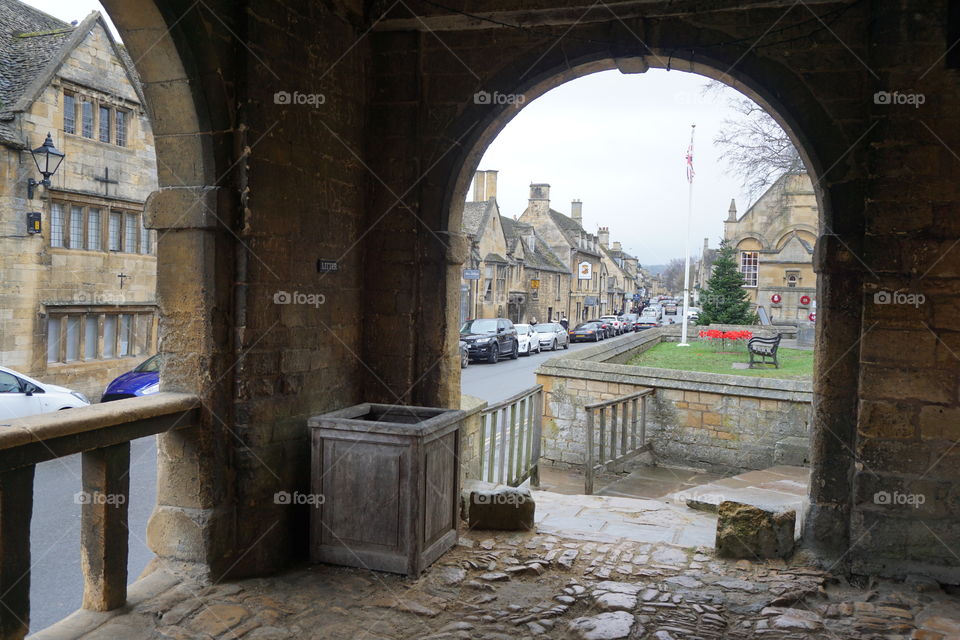 View of Chipping Campden taken through an archway