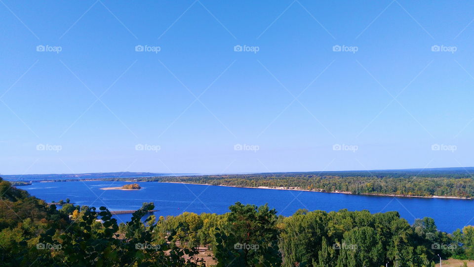 boundless water spaces of the Dnieper River in Ukraine