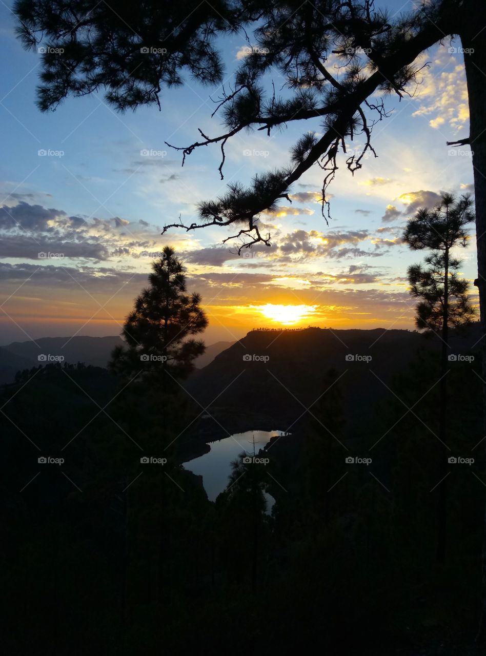 Sunset, Landscape, Dawn, Tree, Mountain