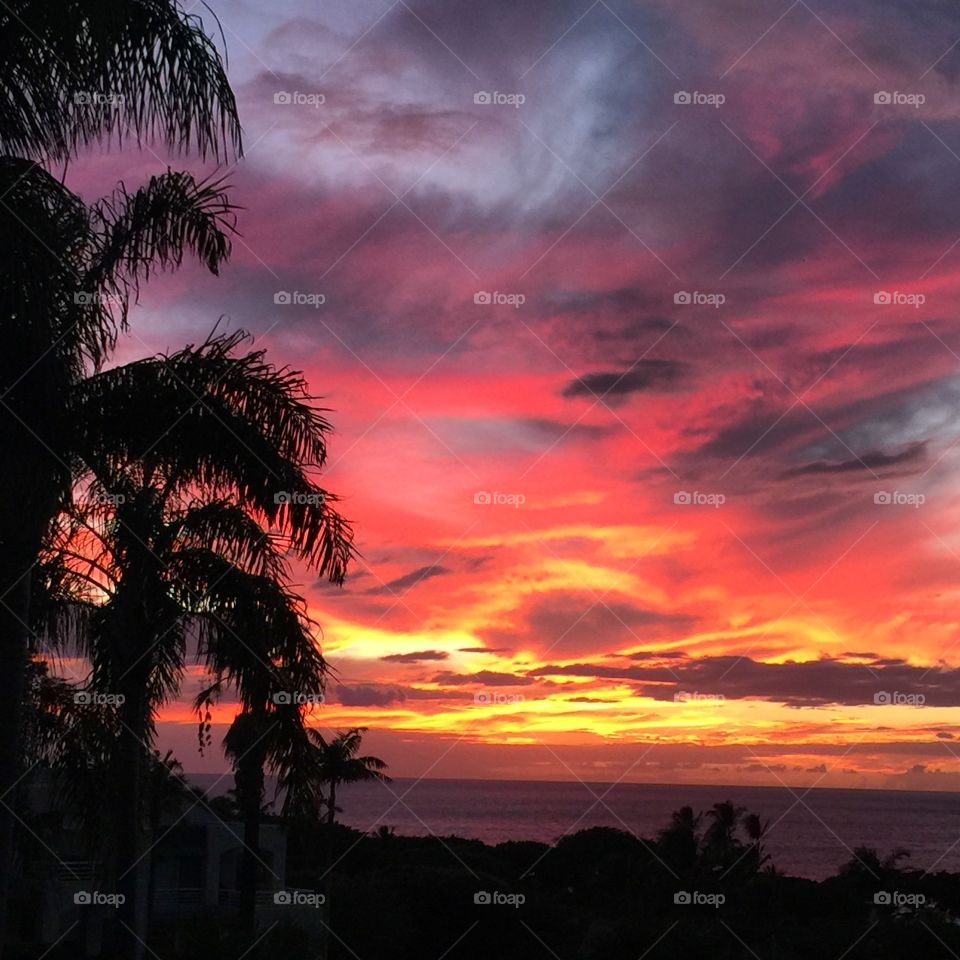 Dramatic sky during sunset, Maui