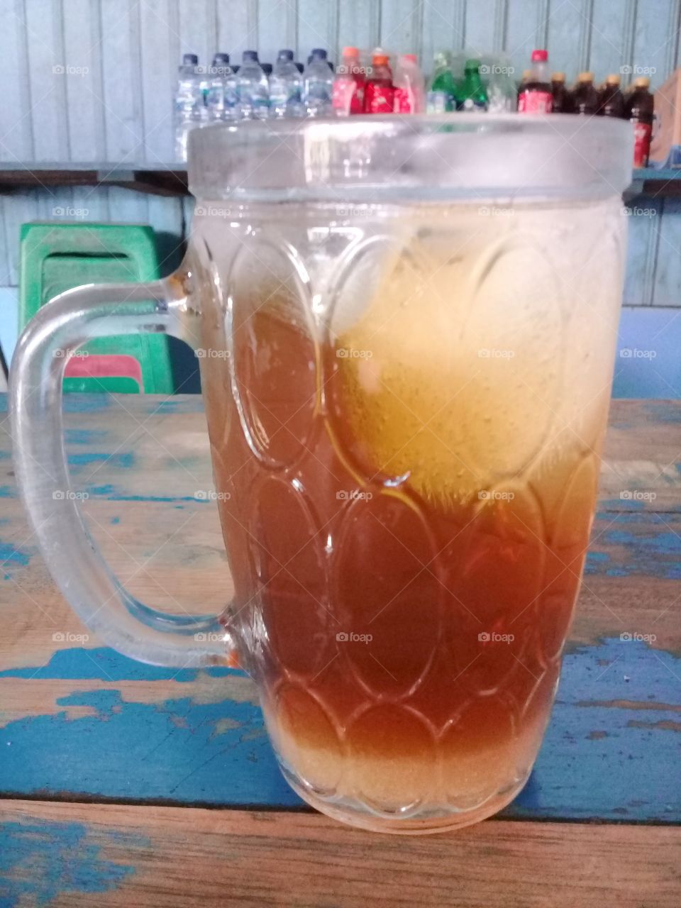 Iced tea in a glass is some people's favorite fresh drink in the summer