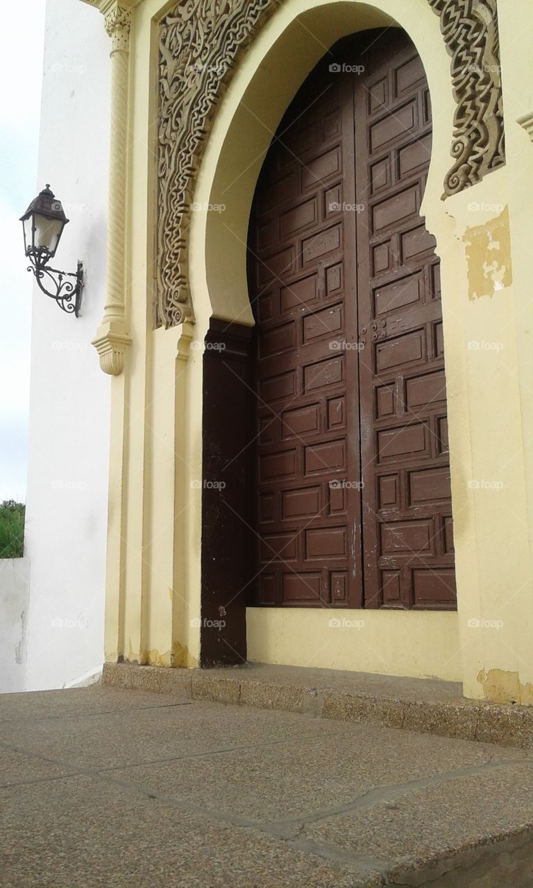 large wooden door