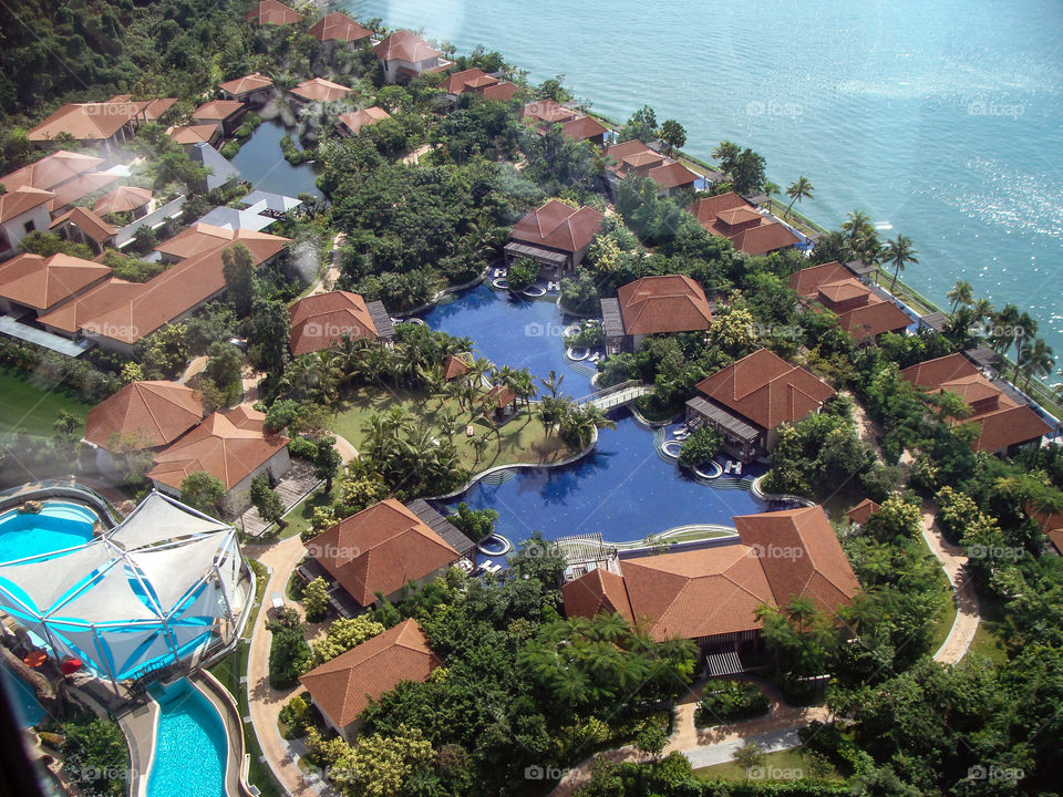 aerial view of singapore houses