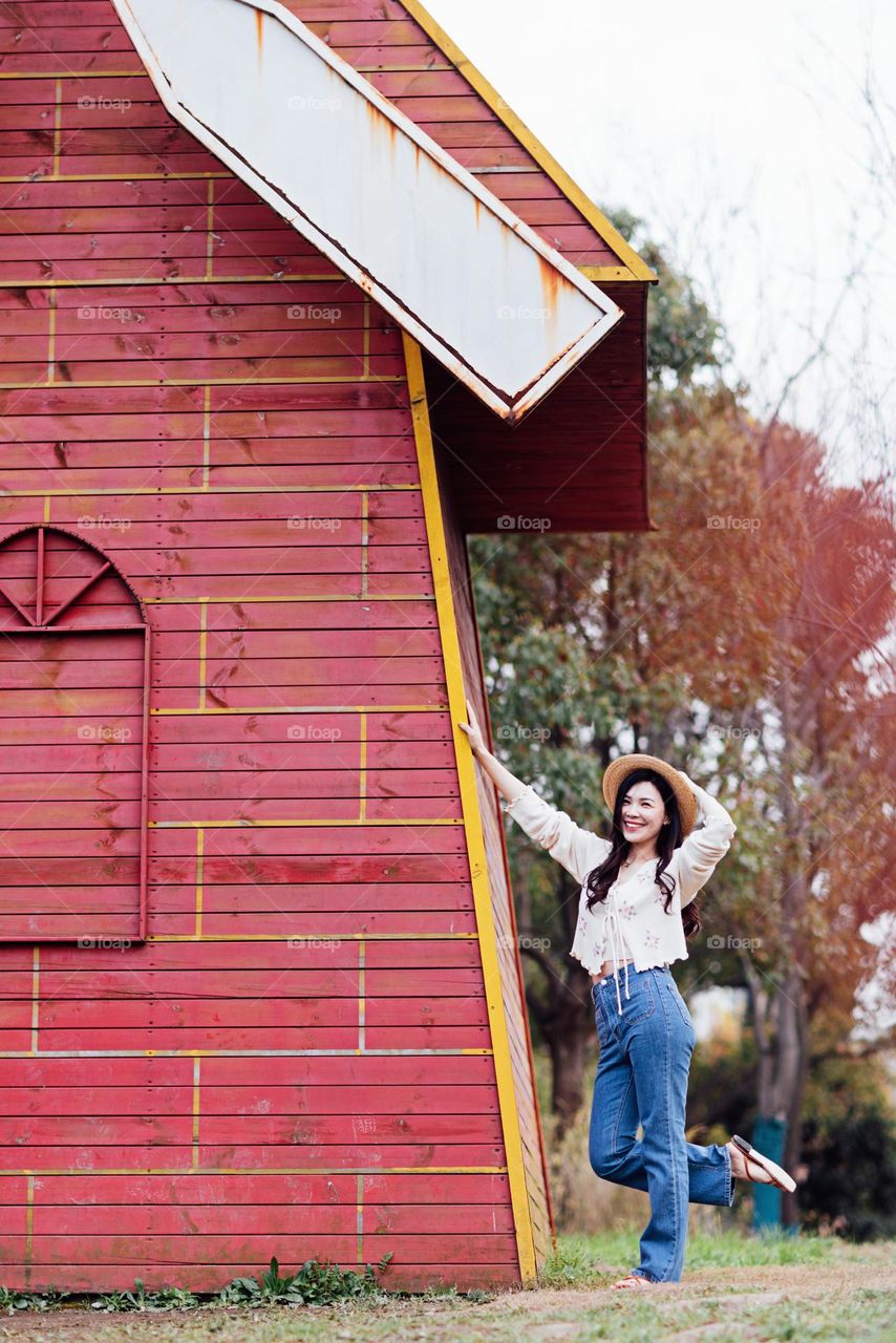 Beautiful Asian woman at spring 