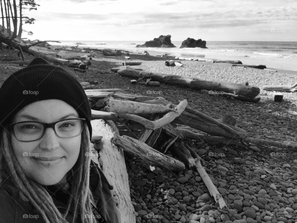 Ruby Beach and a girl