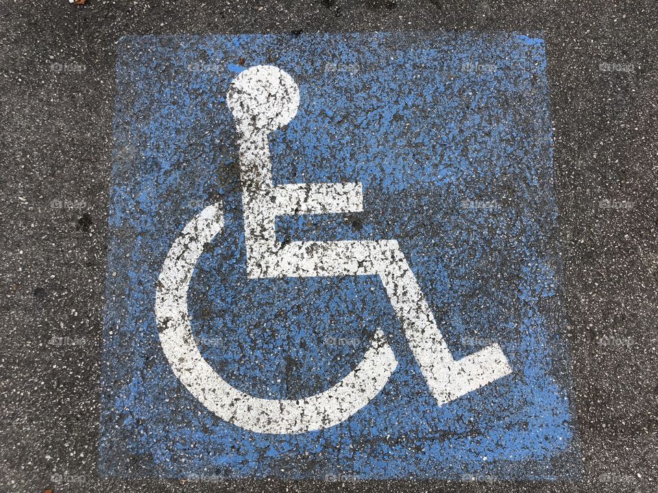Disabled handicap parking space reserved for handicapped