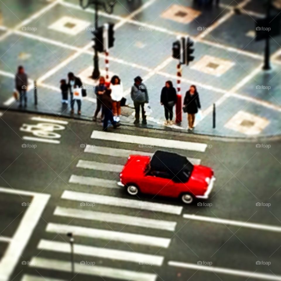 Red car at Port Namur (Brussels)