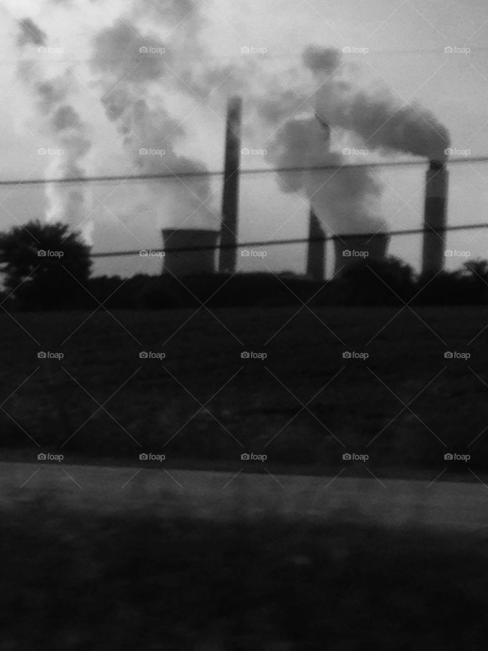 Power plant, black and white, energy, Georgia 
