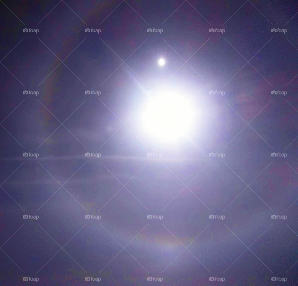 view of sun halo from a plane