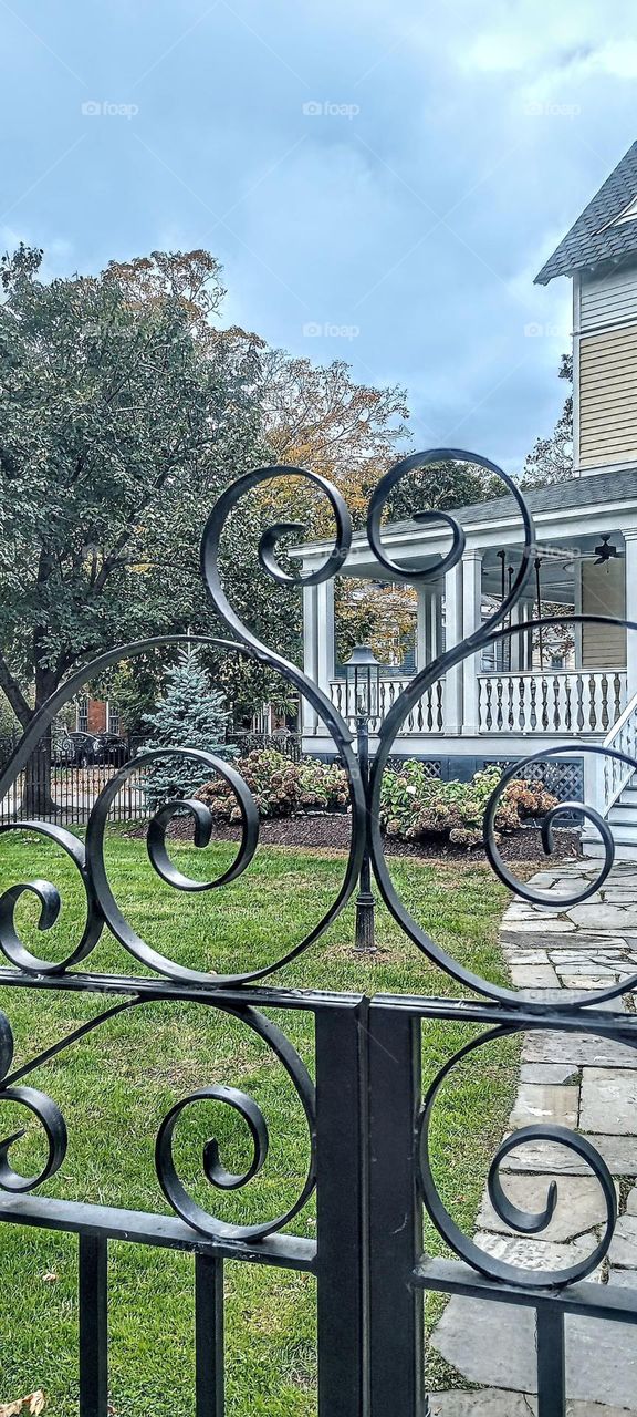 Gate Light Porch Trees Sky