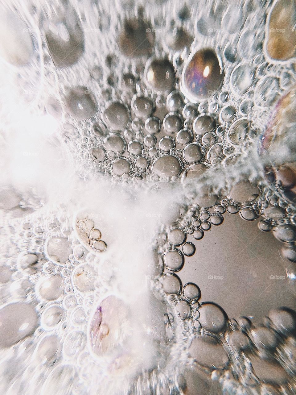 Foam bubbles on the water