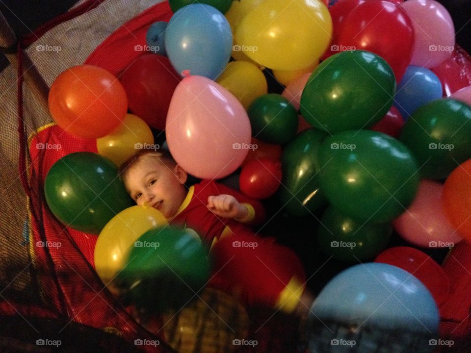 Balloons and a birthday boy 