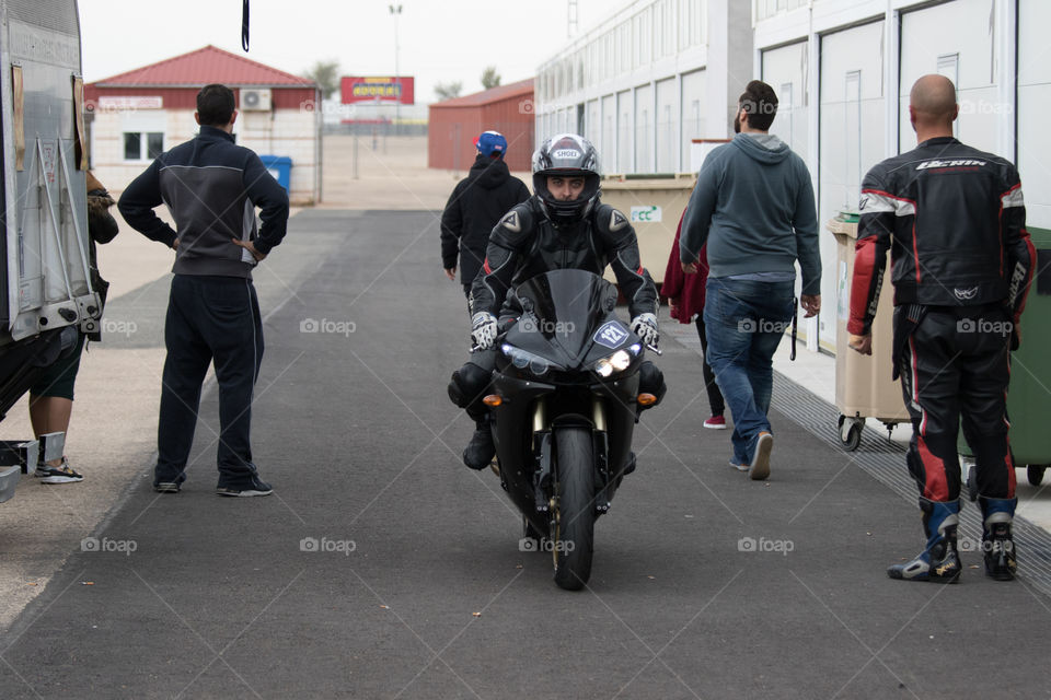 Motorbike and rider