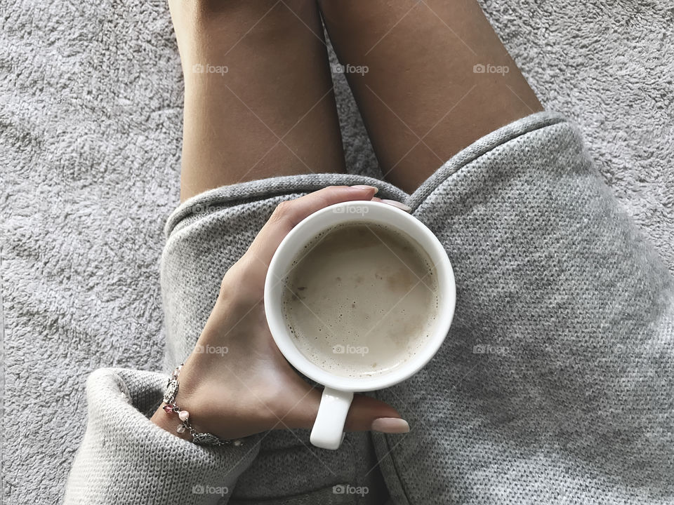 Cozy drinking coffee 