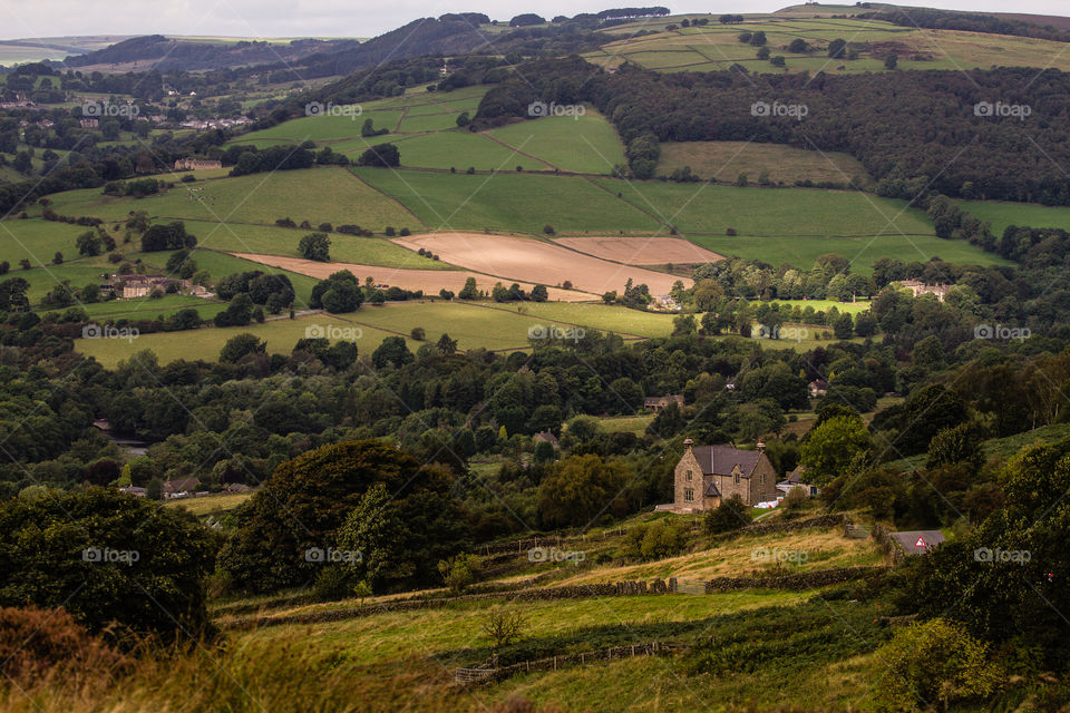 Looking down from Baslow Edge